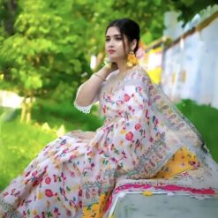 হাফ সিল্ক জামদানি শাড়ি