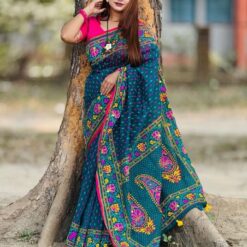 প্রিমিয়াম হাফসিল্ক বুটিক শাড়ি SKU - PST
